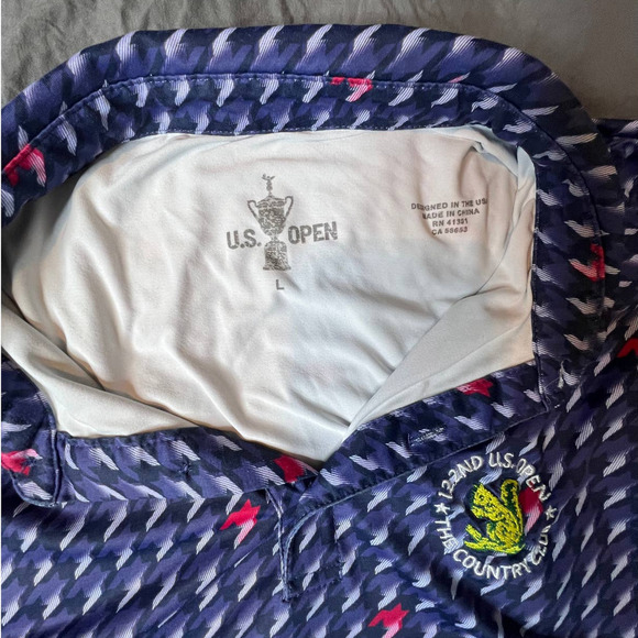 U.S. Open 122nd The Country Club Blue/Purple Short Sleeve Golf Polo- L - Picture 6 of 11